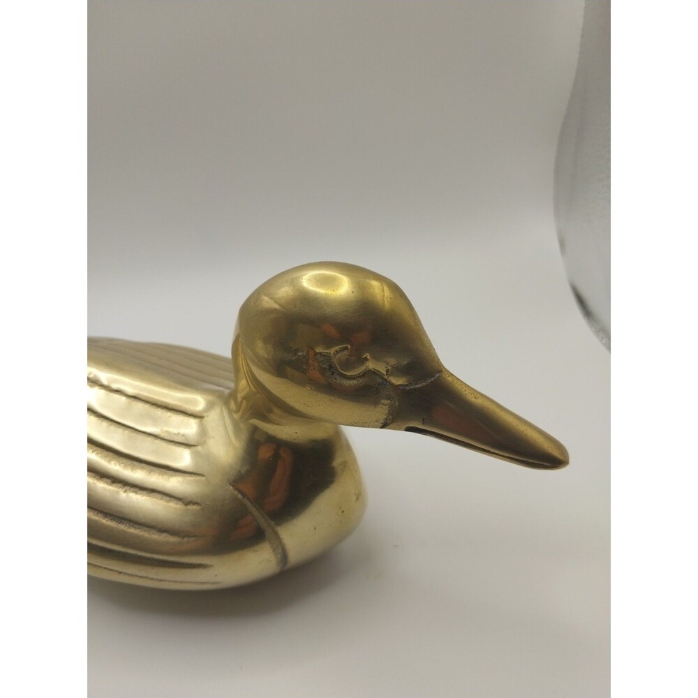 Vintage MCM Heavy Brass Duck Figurine 10” Long- EUC - Picture 11 of 14